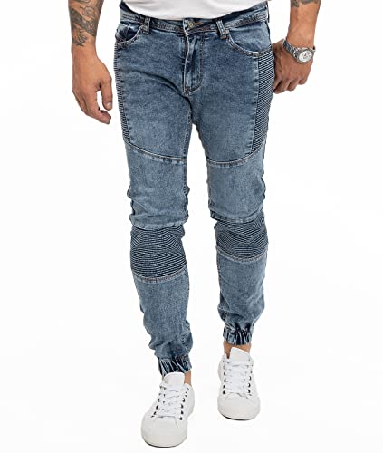 Rock Creek Herren Jeans Tapered Fit Stretch Jeans Männerhose Herrenjeans Denim Hosen Herrenhose Joggerjeans Stonewashed RC-2182 Blau W31 L30 von Rock Creek