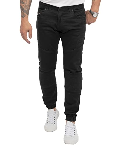 Rock Creek Herren Jeans Tapered Fit Stretch Jeans Männerhose Herrenjeans Denim Hosen Herrenhose Joggerjeans Stonewashed RC-2187 Schwarz W31 L30 von Rock Creek