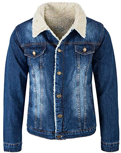 Rock Creek Herren Jeansjacke Winterjacke Teddyfutter Herrenjacke Herren Winter Jacken Teddyfellkragen Parka Warm Bomberjacke H-217 Blau 3XL von Rock Creek