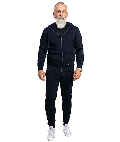Rock Creek Herren Jogging Anzug Trainingsanzug Sportanzug Jogger Fitnessanzug Sweatshirt Trainingshose Trainingsjacke H-166 Navy XXL von Rock Creek