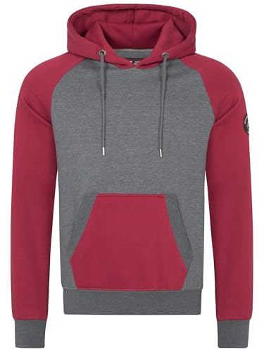 Rock Creek Herren Kapuzenpullover H-409 3XL Rot Hoodie Langarm Sweatshirt mit Kapuze Kordelzug und Kängurutasche Pullover Freizeit Streetwear Basic Casual Regular Fit Herbst Winter von Rock Creek