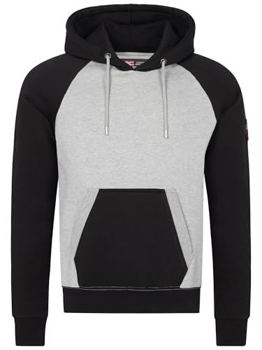 Rock Creek Herren Kapuzenpullover H-409 L Schwarz Hoodie Langarm Sweatshirt mit Kapuze Kordelzug und Kängurutasche Pullover Freizeit Streetwear Basic Casual Regular Fit Herbst Winter von Rock Creek