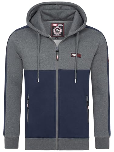 Rock Creek Herren Kapuzenpullover Hoodie mit Reißverschluss und Taschen Langarm Sweatjacke Freizeit Sport Streetwear Basic Casual Pullover mit Kapuze Kordelzug Joggingjacke H-410 L Navy von Rock Creek