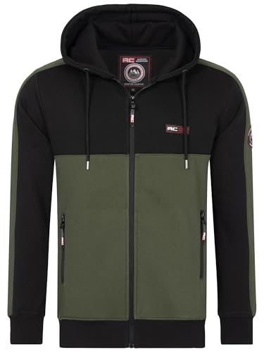 Rock Creek Herren Kapuzenpullover Hoodie mit Reißverschluss und Taschen Langarm Sweatjacke Freizeit Sport Streetwear Basic Casual Pullover mit Kapuze Kordelzug Joggingjacke H-410 S Dunkelgrün von Rock Creek