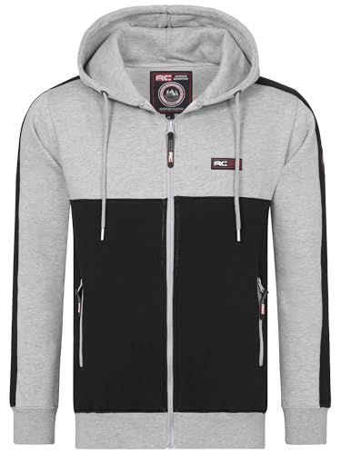 Rock Creek Herren Kapuzenpullover Hoodie mit Reißverschluss und Taschen Langarm Sweatjacke Freizeit Sport Streetwear Basic Casual Pullover mit Kapuze Kordelzug Joggingjacke H-410 XXL Schwarz von Rock Creek