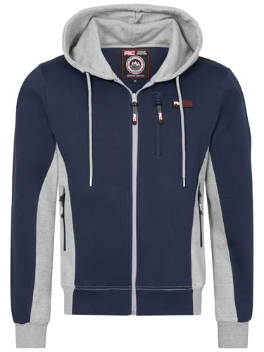 Rock Creek Herren Kapuzenpullover Hoodie mit Reißverschluss und Taschen Langarm Sweatjacke Freizeit Sport Streetwear Basic Casual Pullover mit Kapuze Kordelzug Joggingjacke H-413 XXL Navy von Rock Creek