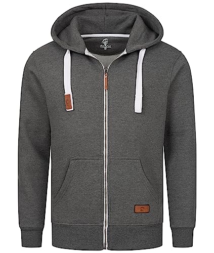 Rock Creek Herren Kapuzenpullover mit Reißverschluss Pullover Hoodie Kapuzenjacke Sweatshirt Kapuzensweatjacke Kapuzenpulli H-341 Dunkelgrau 3XL von Rock Creek