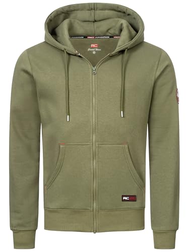 Rock Creek Herren Kapuzenpullover mit Reißverschluss Pullover Hoodie Kapuzenjacke Sweatshirt Kapuzensweatjacke Kapuzenpulli H-387 Duneklgrün XXL von Rock Creek