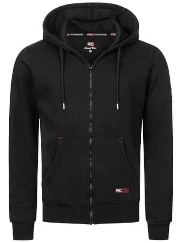 Rock Creek Herren Kapuzenpullover mit Reißverschluss Pullover Hoodie Kapuzenjacke Sweatshirt Kapuzensweatjacke Kapuzenpulli H-387 Schwarz L von Rock Creek
