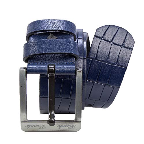 Rock Creek Herren Leder Gürtel Jeansgürtel Herrengürtel Ledergürtel Echt Leder Rindsleder Gürtel Metall Dornschließe G-003 Blau 130 von Rock Creek