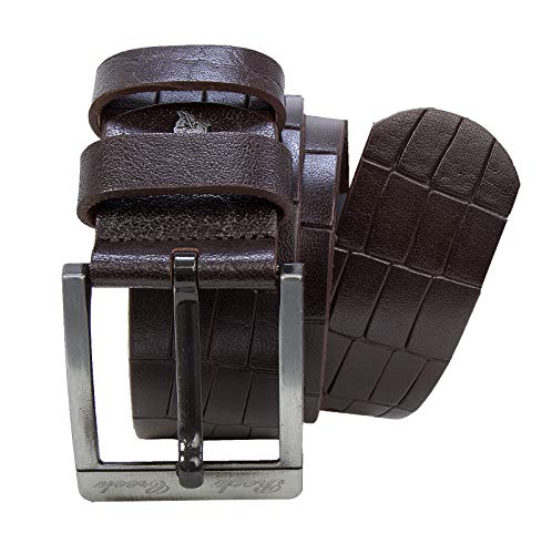 Rock Creek Herren Leder Gürtel Jeansgürtel Herrengürtel Ledergürtel Echt Leder Rindsleder Gürtel Metall Dornschließe G-003 Dunkelbraun 135 von Rock Creek
