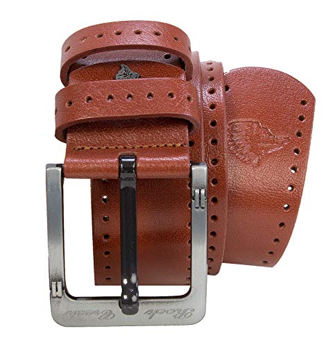Rock Creek Herren Leder Gürtel Jeansgürtel Herrengürtel Ledergürtel Echt Leder Rindsleder Gürtel Metall Dornschließe G-006 Hellbraun 105 von Rock Creek