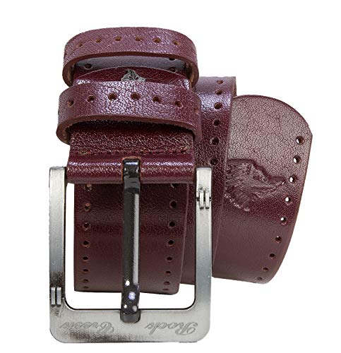 Rock Creek Herren Leder Gürtel Jeansgürtel Herrengürtel Ledergürtel Echt Leder Rindsleder Gürtel Metall Dornschließe G-006 Weinrot 120 von Rock Creek