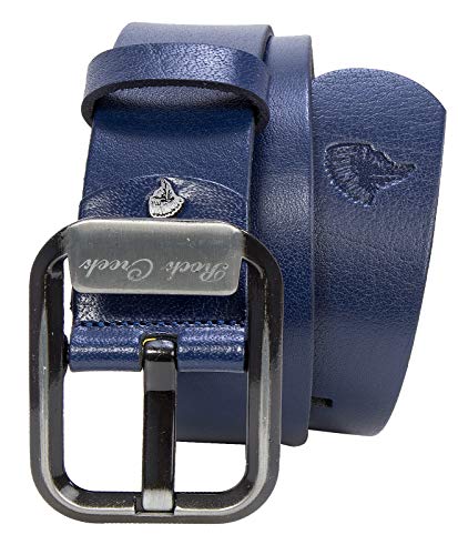 Rock Creek Herren Leder Gürtel Jeansgürtel Herrengürtel Ledergürtel Echt Leder Rindsleder Gürtel Metall Dornschließe G-008 Blau 100 von Rock Creek