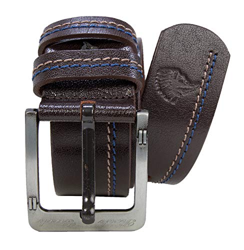 Rock Creek Herren Leder Gürtel Jeansgürtel Herrengürtel Ledergürtel Echt Leder Rindsleder Gürtel Metall Dornschließe G-010 Dunkelbraun 100 von Rock Creek