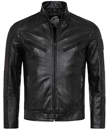 Rock Creek Herren Lederjacke Biker Jacke Echtleder Motorradjacke Leder Jacken Herrenjacke Braun Winterjacke Übergangsjacke H-256 Schwarz 2XL von Rock Creek