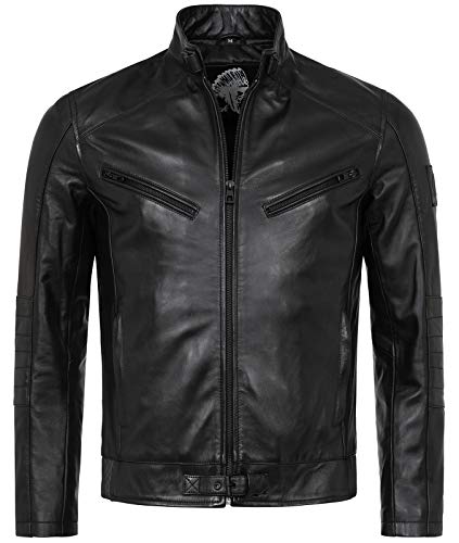 Rock Creek Herren Lederjacke Biker Jacke Echtleder Motorradjacke Leder Jacken Herrenjacke Braun Winterjacke Übergangsjacke H-256 Schwarz 3XL von Rock Creek