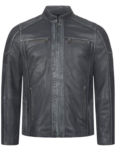 Rock Creek Herren Lederjacke Biker Jacke Echtleder Motorradjacke Leder Jacken Herrenjacke Kentkragen Winterjacke Übergangsjacke H-383 Anthrazit XL von Rock Creek