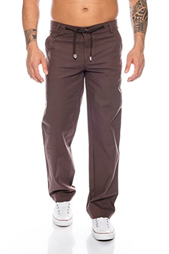 Rock Creek Herren Leinen Optik Hose Sommer Stoffhose RC-07 [ Dunkelbraun XS ] von Rock Creek