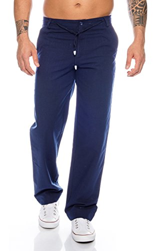 Rock Creek Herren Leinen Optik Hose Sommer Stoffhose RC-07 [ Navy XS ] von Rock Creek