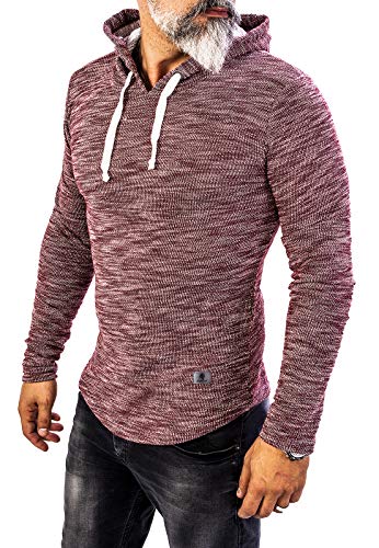 Rock Creek Herren Longsleeve Shirt Langarm Hoodie Sweatshirt Kapuzenpullover Langarmshirt Herrenpulli Street Style H-143 Weinrot S von Rock Creek