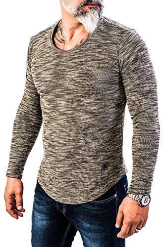 Rock Creek Herren Longsleeve Shirt Langarm Hoodie Sweatshirt Kapuzenpullover Langarmshirt Herrenpulli Street Style H-144 Olive M von Rock Creek