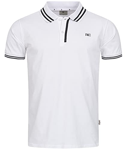 Rock Creek Herren Polo T-Shirts Basic Shirt Kurzarm Poloshirt Polohemd Slim Fit Sommer Shirts Männer T Shirt Top Polokragen H-283 Weiß-Schwarz 2XL von Rock Creek