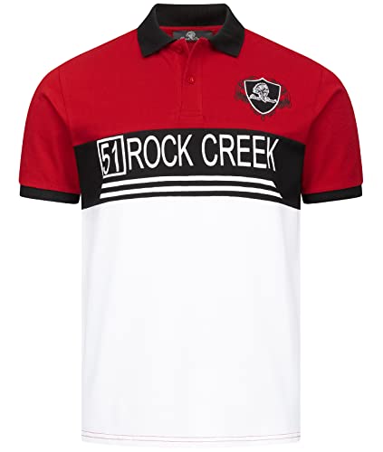 Rock Creek Herren Polo T-Shirts Basic Shirt Kurzarm Poloshirt Polohemd Slim Fit Sommer Shirts Männer T Shirt Top Polokragen H-306 Rot 4XL von Rock Creek