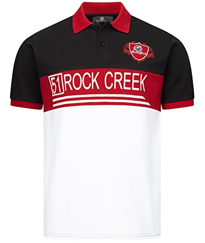 Rock Creek Herren Polo T-Shirts Basic Shirt Kurzarm Poloshirt Polohemd Slim Fit Sommer Shirts Männer T Shirt Top Polokragen H-306 Schwarz XL von Rock Creek