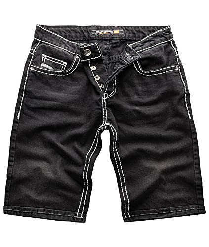 Rock Creek Herren Shorts Jeansshorts Denim Short Kurze Hose Herrenshorts Jeans Sommer Hose Dicke Nähte Bermuda Hose RC-2076 Schwarz W29 von Rock Creek