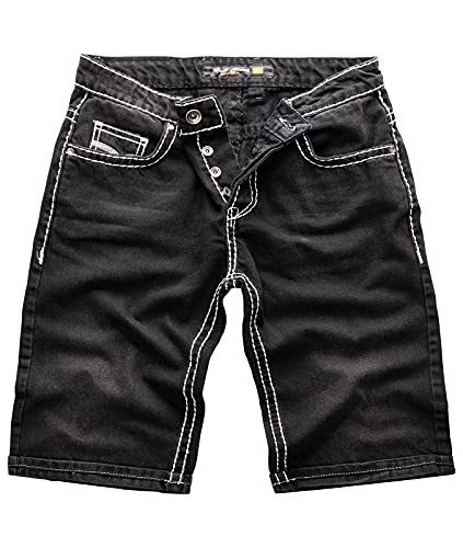 Rock Creek Herren Shorts Jeansshorts Denim Short Kurze Hose Herrenshorts Jeans Sommer Hose Dicke Nähte Bermuda Hose RC-2076 Schwarz W32 von Rock Creek