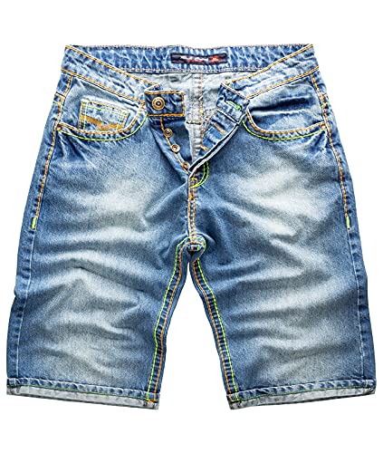 Rock Creek Herren Shorts Jeansshorts Denim Short Kurze Hose Herrenshorts Jeans Sommer Hose Dicke Nähte Bermuda Hose RC-2078 Blau W30 von Rock Creek