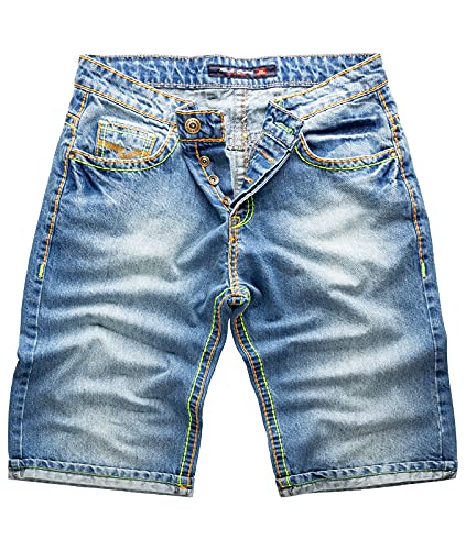 Rock Creek Herren Shorts Jeansshorts Denim Short Kurze Hose Herrenshorts Jeans Sommer Hose Dicke Nähte Bermuda Hose RC-2078 Blau W31 von Rock Creek