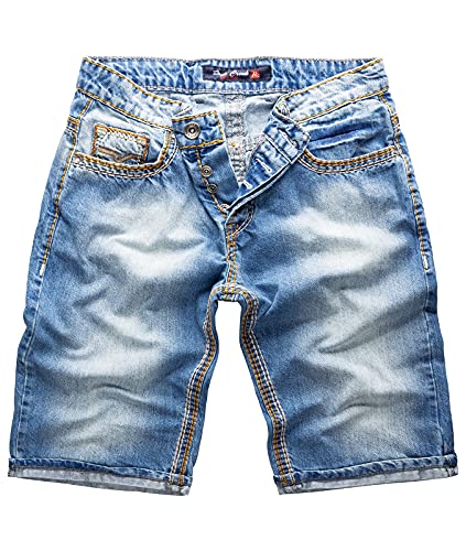 Rock Creek Herren Shorts Jeansshorts Denim Short Kurze Hose Herrenshorts Jeans Sommer Hose Dicke Nähte Bermuda Hose RC-2079 Hellblau W29 von Rock Creek