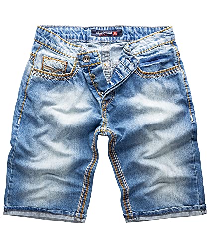 Rock Creek Herren Shorts Jeansshorts Denim Short Kurze Hose Herrenshorts Jeans Sommer Hose Dicke Nähte Bermuda Hose RC-2079 Hellblau W32 von Rock Creek
