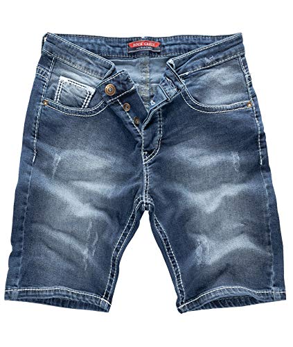 Rock Creek Herren Shorts Jeansshorts Denim Stretch Sommer Shorts Regular Slim [RC-2134 - Blue White - W42] von Rock Creek