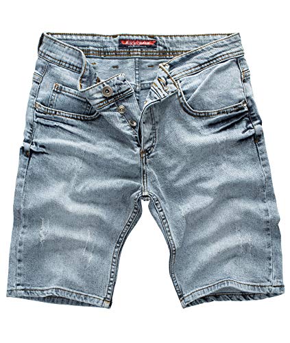 Rock Creek Herren Shorts Jeansshorts Denim Stretch Sommer Shorts Regular Slim [RC-2136 - Snow Blue - W40] von Rock Creek