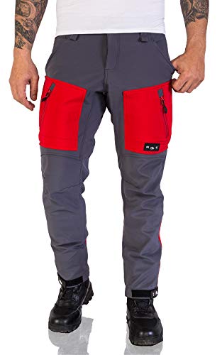 Rock Creek Herren Softshell Hose Cargohose Outdoorhose Wanderhose Herrenhose Wasserdicht Skihose Arbeitshose Winter Hose H-196 Dunkelgrau L von Rock Creek