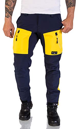 Rock Creek Herren Softshell Hose Cargohose Outdoorhose Wanderhose Herrenhose Wasserdicht Skihose Arbeitshose Winter Hose H-196 Navy 2XL von Rock Creek