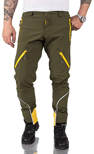 Rock Creek Herren Softshell Hose Cargohose Outdoorhose Wanderhose Herrenhose Wasserdicht Skihose Arbeitshose Winterhose Trekkinghose H-233 Dunkelgrün M von Rock Creek