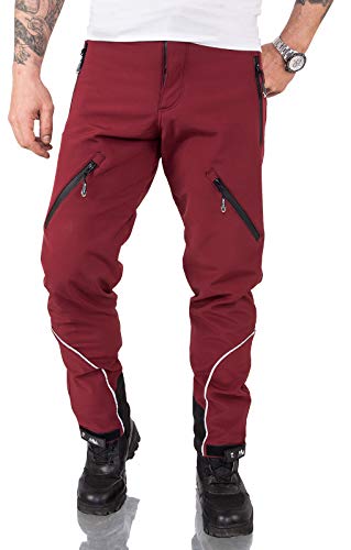 Rock Creek Herren Softshell Hose Cargohose Outdoorhose Wanderhose Herrenhose Wasserdicht Skihose Arbeitshose Winterhose Trekkinghose H-233 Weinrot 3XL von Rock Creek
