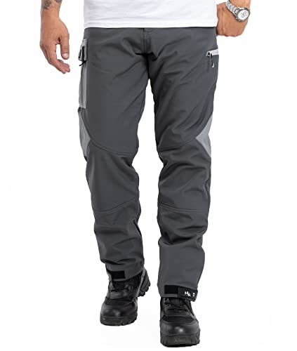 Rock Creek Herren Softshell Hose Cargohose Outdoorhose Wanderhose Herrenhose Wasserdicht Skihose Arbeitshose Winterhose Trekkinghose H-308 Dunkelgrau M von Rock Creek