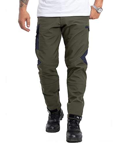 Rock Creek Herren Softshell Hose Cargohose Outdoorhose Wanderhose Herrenhose Wasserdicht Skihose Arbeitshose Winterhose Trekkinghose H-308 Dunkelgrün 2XL von Rock Creek