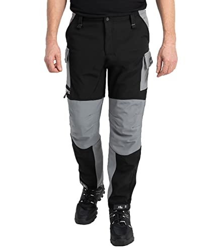 Rock Creek Herren Softshell Hose Cargohose Outdoorhose Wanderhose Herrenhose Wasserdicht Skihose Arbeitshose Winterhose Trekkinghose H-310 Grau L von Rock Creek