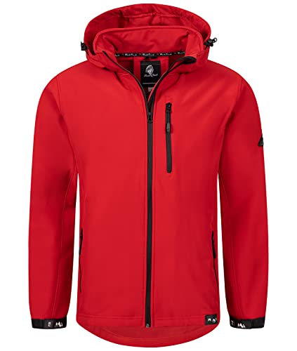 Rock Creek Herren Softshell Jacke Outdoor Jacke Windbreaker Übergangsjacke Anorak Kapuze Regenjacke Winterjacke Herrenjacke Jacket H-168 Rot 2XL von Rock Creek