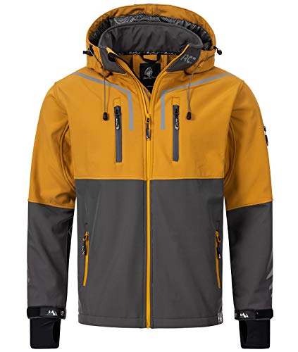 Rock Creek Herren Softshell Jacke Outdoor Jacke Windbreaker Übergangsjacke Anorak Kapuze Regenjacke Winterjacke Herrenjacke Jacket H-222 Anthrazit 2XL von Rock Creek