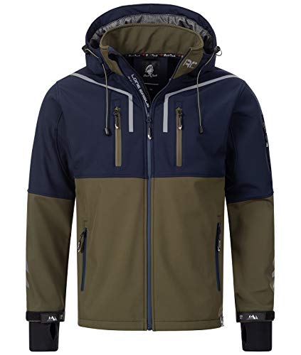 Rock Creek Herren Softshell Jacke Outdoor Jacke Windbreaker Übergangsjacke Anorak Kapuze Regenjacke Winterjacke Herrenjacke Jacket H-222 Navy 2XL von Rock Creek