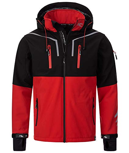 Rock Creek Herren Softshell Jacke Outdoor Jacke Windbreaker Übergangsjacke Anorak Kapuze Regenjacke Winterjacke Herrenjacke Jacket H-222 Schwarz M von Rock Creek