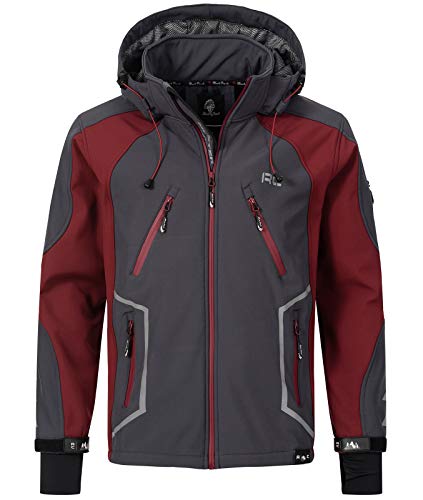 Rock Creek Herren Softshell Jacke Outdoor Jacke Windbreaker Übergangsjacke Anorak Kapuze Regenjacke Winterjacke Herrenjacke Jacket H-230 Dunkelgrau M von Rock Creek