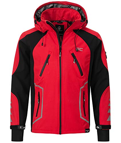 Rock Creek Herren Softshell Jacke Outdoor Jacke Windbreaker Übergangsjacke Anorak Kapuze Regenjacke Winterjacke Herrenjacke Jacket H-230 Rot XL von Rock Creek